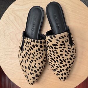 Stylish Animal Print Mules in Black and Tan